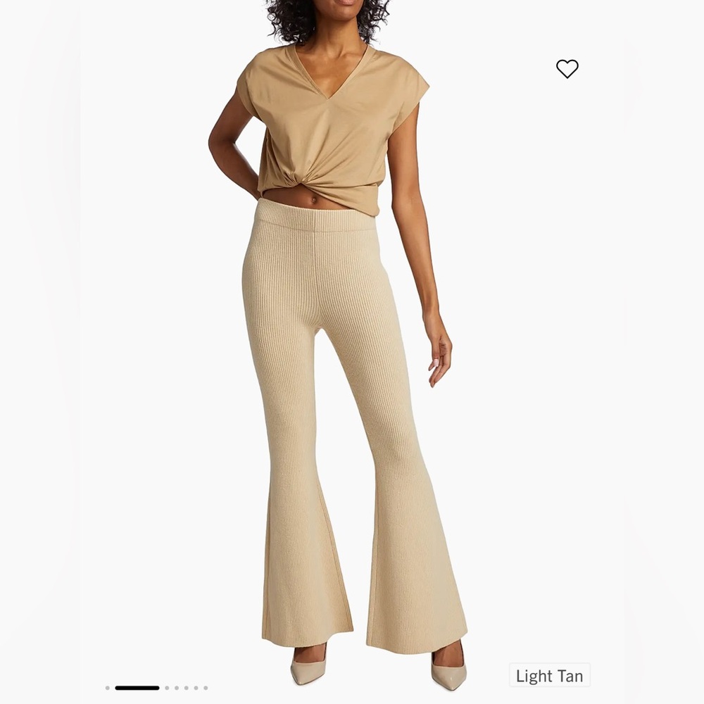 Frame Rib-Knit Cashmere-Blend Flare Pants